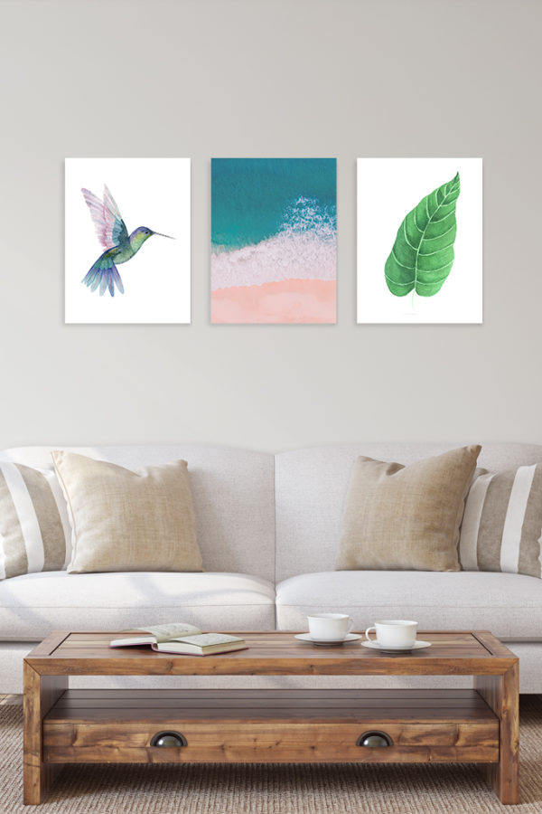 Vague Bleue Turquoise et Sable Rose – Image 3